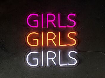 Brighten Up Your Bar, Bedroom or Bachelorette Party with the Mini Girls Girls Girls LED Neon Sign.