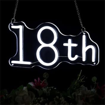 Brighten Up the Celebration: Transform Your Birthday Bash, Home, or Bar with the Happy Birthday 18th LED Neon Sign.