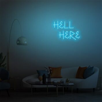 Elevate Your Bar, Office, or Game Room Ambiance with the Hell Here LED Neon Sign.