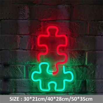 Brighten Up Your Gaming Room, Wedding, or Birthday Bash with the Unique Jigsaw Puzzle LED Neon Sign