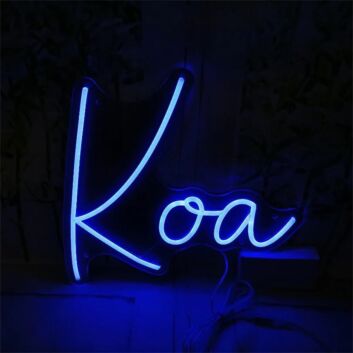 Brighten Your Special Moments: LED Neon Name Koa With Heart LED Neon Sign for Weddings, Celebrations, and Romantic Home Decor.