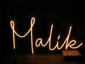 Brighten Your Special Moments: LED Neon Name Malike With Heart LED Neon Sign for Weddings, Home Decor, and Celebrations.