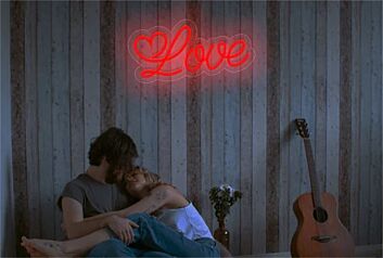 Brighten Up Your Wedding, Bar, or Bedroom with the Romantic Glow of Love And Heart LED Neon Sign.