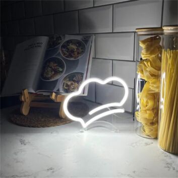 Brighten Your Kitchen or Culinary Event with the Mini Chef Hat LED Neon Sign.