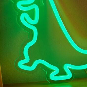 Brighten Your Space: Dinosaur Neon Sign Perfect for Home Decor, Bars, and Children&#039;s Rooms.