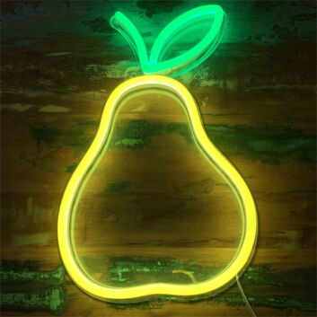 Brighten Up Your Space: Pear LED Neon Sign for Home, Office, Bar, and Wedding Ambiance.