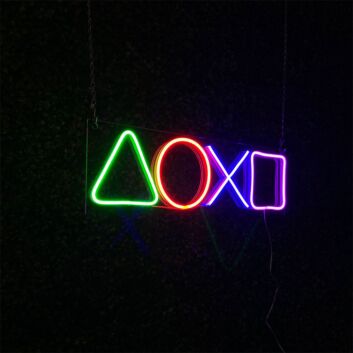 Elevate Your Gaming Room or Bar Ambiance with the Playstation Buttons LED Neon Sign.