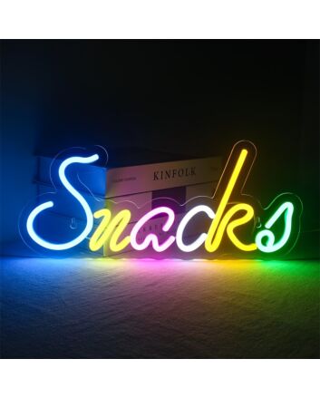 Brighten your kitchen or snack bar with the vibrant Snack LED Neon Sign.