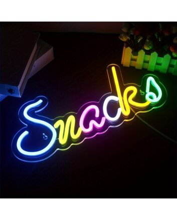 Brighten your kitchen or snack bar with the vibrant Snack LED Neon Sign.