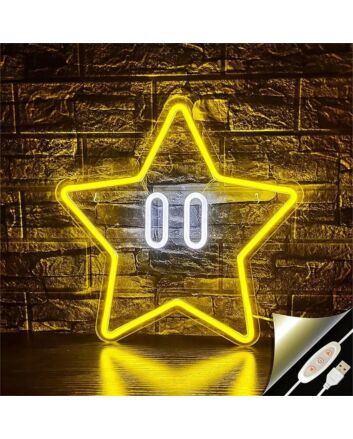Brighten Up Your Space - Star Pentagram LED Neon Sign Ideal for Home Decor, Bars, and Celebratory Events