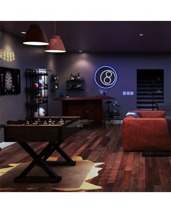 Elevate Your Game Room, Bar, or Man Cave Ambiance with Table Ball Black 8 Balls LED Neon Lights