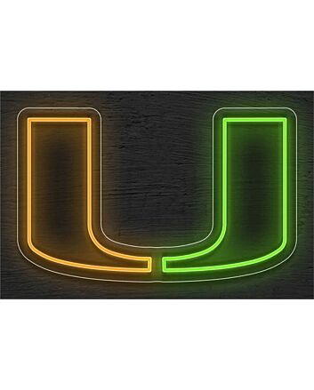 Brighten Your Game Day Celebrations and Home Bar with the University Of Miami Logo LED Neon Sign.