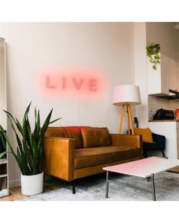Brighten Up Your Space: Wall Decor Home Live LED Sign, Perfect for Bars, Weddings, and Office Ambiance