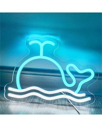 Enhance Your Living Spaces, Office, or Party Ambiance with the Whale For Home Decor LED Neon Sign.