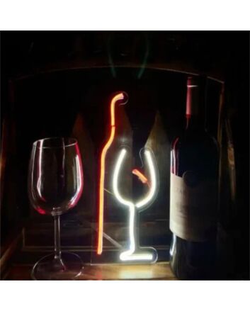 Brighten Up Your Bar, Dining Area, or Wedding Ambiance with Wine Glass LED Neon Sign Art.