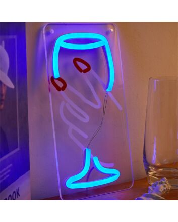 Enhance Your Home, Bar, or Party Ambiance with the Wine Glass Shaped Night Lights LED Neon Sign.
