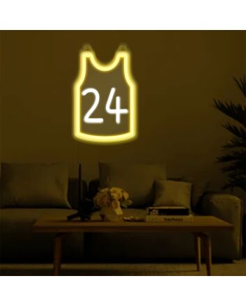Brighten Your Space: Yellow And White No 24 LED Neon Light for Home, Office, and Bar Ambiance Enhancement.