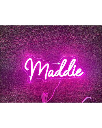 Add a Personal Touch to Your Weddings, Parties, and Home Décor with the Custom Name Maddie LED Neon Sign.