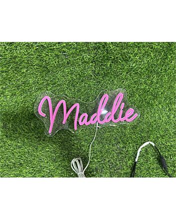Add a Personal Touch to Your Weddings, Parties, and Home Décor with the Custom Name Maddie LED Neon Sign.