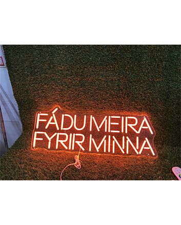 Enhance Your Wedding, Bar, or Storefront Ambiance with the Fadu Meira Fyrir Minna Custom LED Neon Sign.