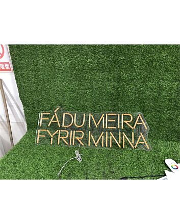 Enhance Your Wedding, Bar, or Storefront Ambiance with the Fadu Meira Fyrir Minna Custom LED Neon Sign.