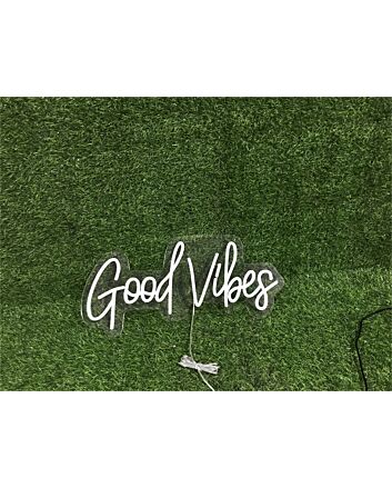 Brighten Your Space: Good Vibes For Home Decor LED Neon Sign, Perfect for Office Ambiance, Chic Bars, and Memorable Weddings