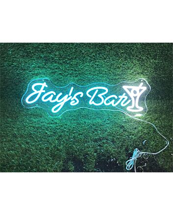 Brighten Up Your Space: Perfect for Home Bars, Trendy Offices, and Chic Weddings with Jays Bar Cocktail Custom LED Neon Sign.
