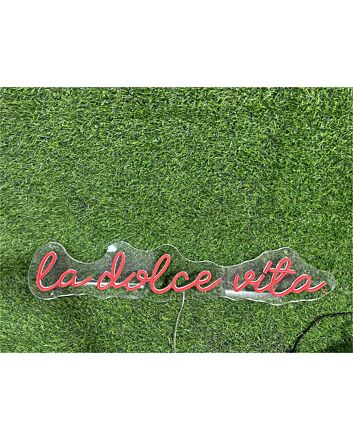 Brighten Your Special Moments - La Dolce Vita Custom LED Neon Sign for Weddings, Parties, and Home Ambiance.