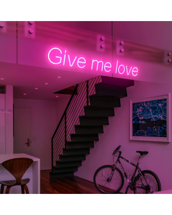 &quot;Give Me Love&quot; Radiant Neon Glow Your Space with Affection