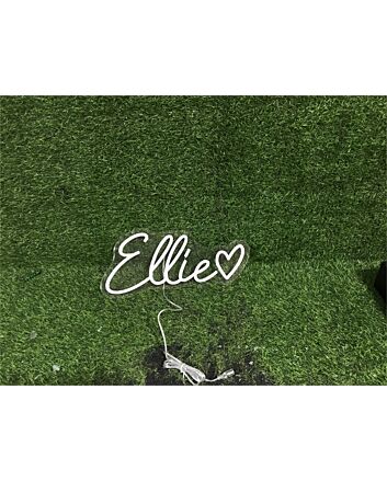 Brighten Your Special Moments: Personalize Custom Ellie With Heart LED Neon Sign for Weddings, Celebrations, and Home Decor.