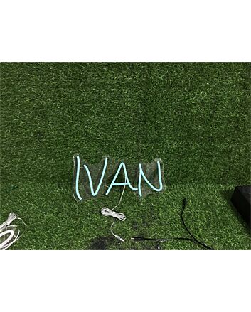 Bring your brand to life in the office, store, or bar with the Personalize Custom Ivan LED Neon Sign.