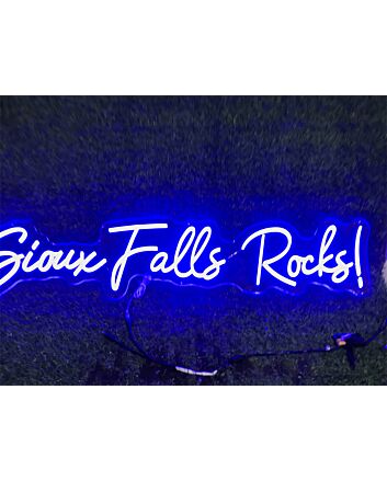 Brighten Up Your Bar, Office, or Storefront with the Stylish Sioux Falls Rocks Custom LED Neon Sign.