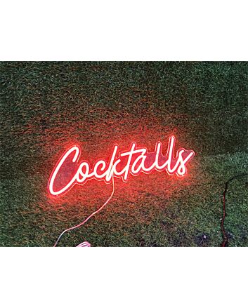 Enhance Your Bar, Home, or Party Ambiance with the Wall Decor Cocktail In Red LED Neon Sign.