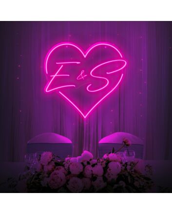Customized Initials Heart Neon Sign