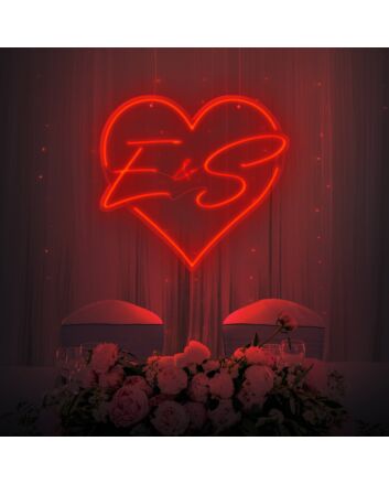 Customized Initials Heart Neon Sign