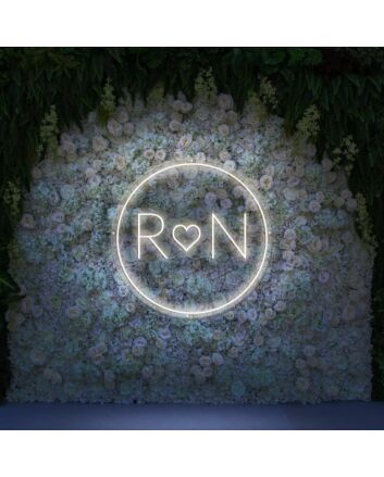 Customize Initials In Circle Neon Sign