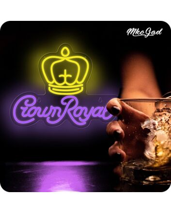 Crown Royal Neon Sign: Perfect for Elevating Your Home Bar, Office, or Memorable Events like Weddings and Parties