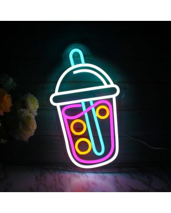 Brighten Your Café or Kitchen Ambiance with the Cute Pearl Milk Tea Neon Sign