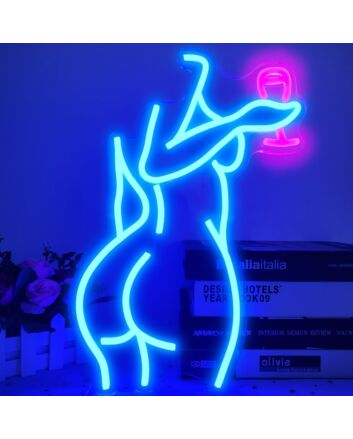 Elevate Your Bedroom, Boutique, or Bachelorette Bash with the Dark Blue Mannequin Women&#039;s Bedroom Neon Sign.