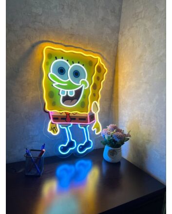 Brighten Up Your Space: Spongebob Squarepants UV X Neon Artwork Nautical Delight Perfect for Bars, Themed Parties, and Playrooms.