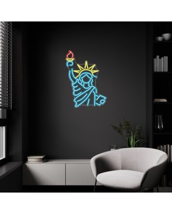 Brighten Up Your Home, Office or Bar with the Statue Of Liberty Neon Sign Iconic American Glow.