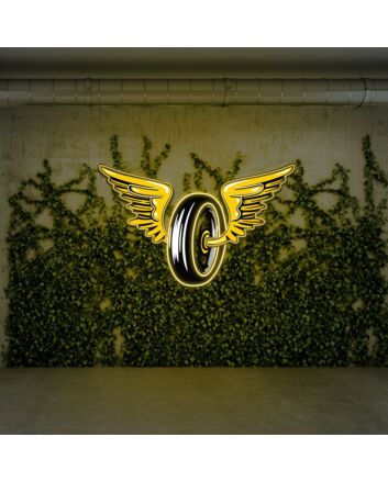 Elevate Your Space: Wing Wheels UV Light Durable Neon Artistry Awaits for Home Decor, Chic Bars, and Festive Weddings.