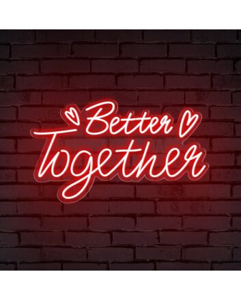 Brighten up Weddings and Celebrations: Better Together Words Hearts Neon Sign for Romantic Ambiance