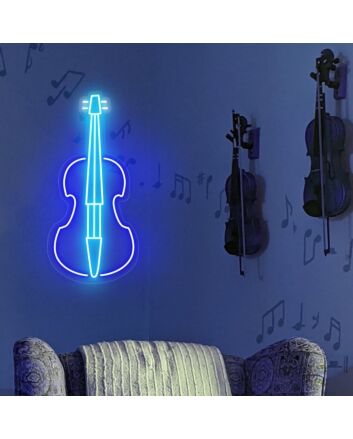 Bring a symphonic ambiance to your living space, music studio, or next event with the Cello Music Neon Sign.