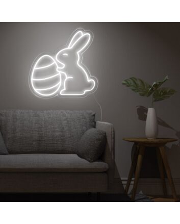 Brighten Up Your Easter Celebrations and Kids&#039; Rooms with the Easter Eggs Bunny Cute Neon Sign.