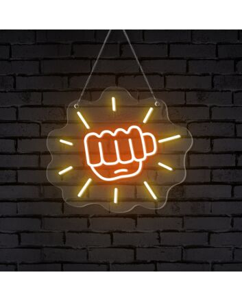 Brighten Up Your Gym, Office, and Game Nights with the Fist Sparkle Gym Neon Sign.