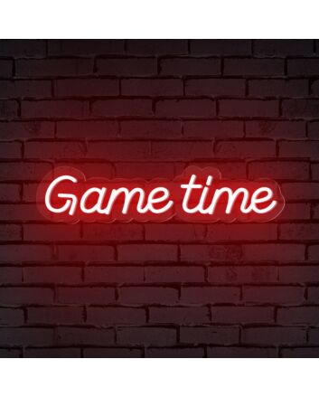 Elevate Your Gaming Room and Bar Atmosphere with Game Time Words Neon Sign For Gamers.