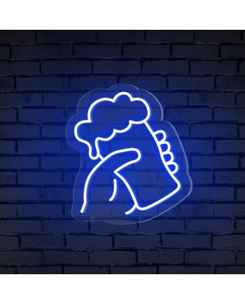 Brighten Up Your Bar, Store, or Man Cave with the Handheld Beer Glass Neon Bar Sign.