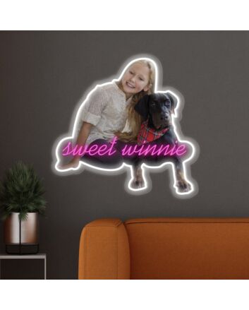 Brighten up every celebration and space, from weddings to your home office, with the Photo Words Personalized UV Neon Sign.