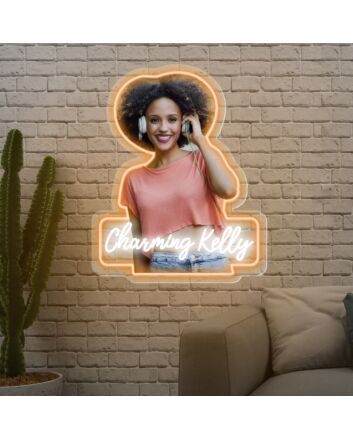 Brighten up every celebration and space, from weddings to your home office, with the Photo Words Personalized UV Neon Sign.